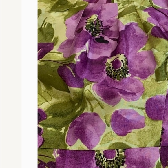 GILANI Dress Party Elegant S/L Floral Purples Greens Zip Exc Conditon Sz 14 - Picture 12 of 12